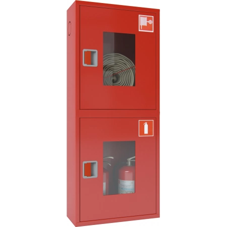 Шкаф пожарный навесной со стеклом красный ТОИР-М Ш-ПК-003-21НОК (ПК-320-21НОК)