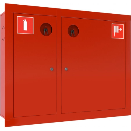 Шкаф пожарный встроенный закрытый красный ТОИР-М Ш-ПК-О-002ВЗК (ПК-315ВЗК) лев.