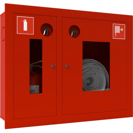 Шкаф пожарный встроенный со стеклом красный ТОИР-М Ш-ПК-О-002ВОК (ПК-315ВОК)