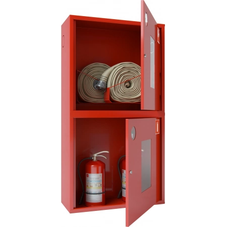 Шкаф пожарный навесной со стеклом красный ТОИР-М Ш-ПК-О-003НОК (ПК-320-12НОК) лев.