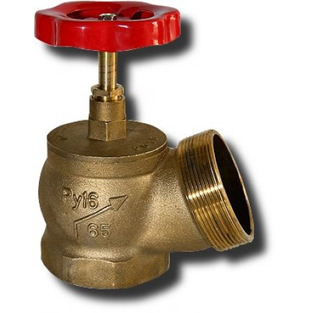 Клапан пожарный муфта-цапка Апогей Вентиль КПЛ 65-1 угловой латунь (муфта-цапка)