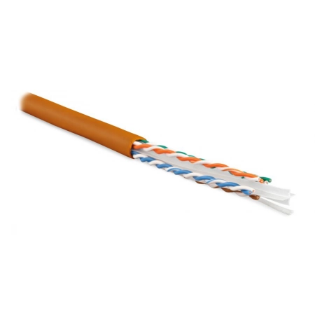 Кабель «витая пара» (LAN) для структурированных систем связи Hyperline UUTP4-C6-S23-IN-LSZH-OR-305 (UTP4-C6-SOLID-LSZH-OR-305)