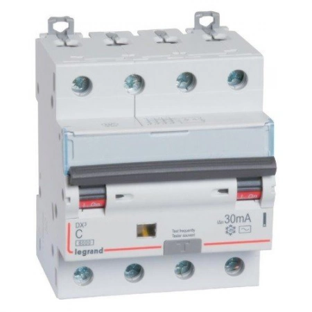 Автоматический выключатель дифференциального тока Legrand АВДТ DX3 4П C25А 30MA-AC (411188)