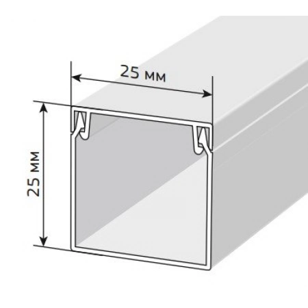 Кабель-канал с двойным замком белый 25х25 Промрукав Короб 25х25 (Промрукав)
