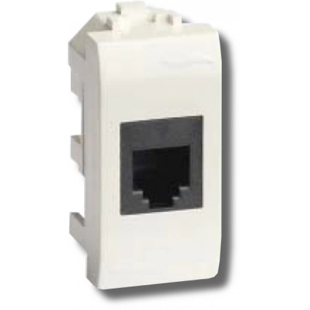 Розетка компьютерная с одним разъёмом ДКС Розетка RJ-45 Brava 1 модуль белая (76654B)
