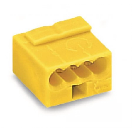 Клемма для распределительных коробок WAGO WAGO 243-504 Клемма MICRO 4-проводная желтая
