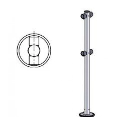 Стойка ограждения с муфтами OXGARD Praktika Стойка ограждения двухсторонняя (l-образная)