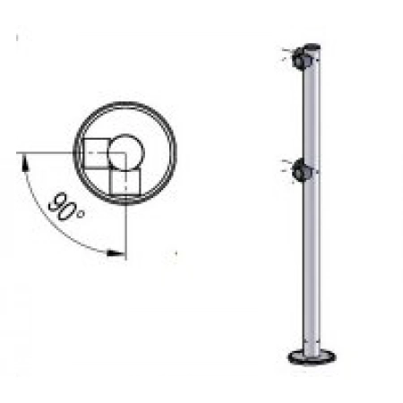 Стойка ограждения с муфтами OXGARD Praktika Стойка ограждения двухсторонняя (L-образная)