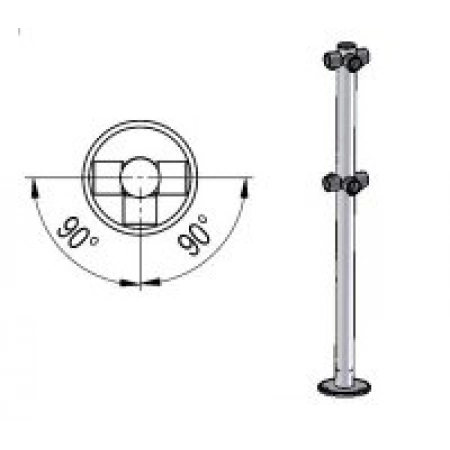 Стойка ограждения с муфтами OXGARD Praktika Стойка ограждения трехсторонняя (T-образная)