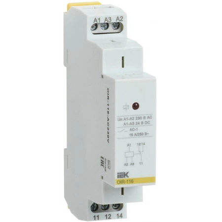 Реле промежуточное IEK Реле OIR 1 контакт, 16А, 230 В AC (OIR-116-AC230V)