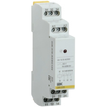 Реле промежуточное IEK Реле OIR 3 контакта, 16А, 12 В AC/DC (OIR-316-ACDC12V)