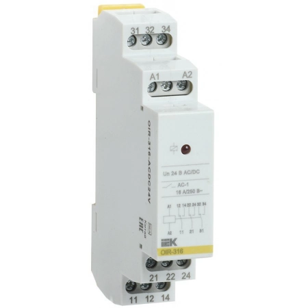 Реле промежуточное IEK Реле OIR 3 контакта, 16А, 24 В AC/DC (OIR-316-ACDC24V)
