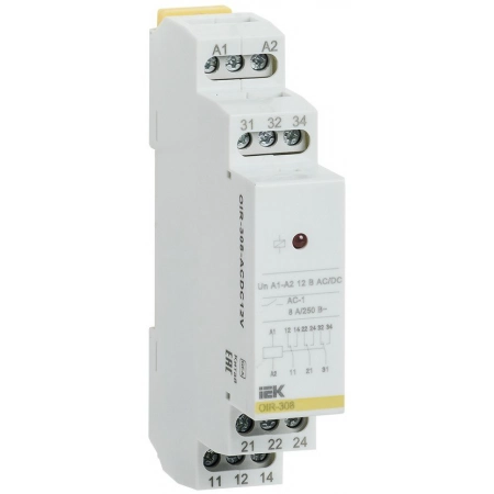 Реле промежуточное IEK Реле OIR 3 контакта, 8А, 230 В AC (OIR-308-AC230V)