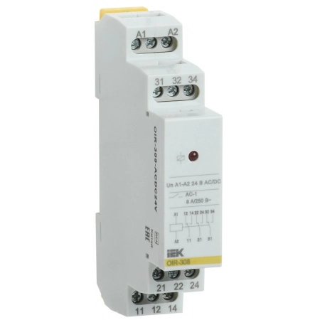 Реле промежуточное IEK Реле OIR 3 контакта, 8А, 24 В AC/DC (OIR-308-ACDC24V)