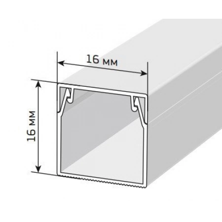 Кабель-канал с двойным замком белый 16х16 Промрукав Короб 16х16 (Промрукав)