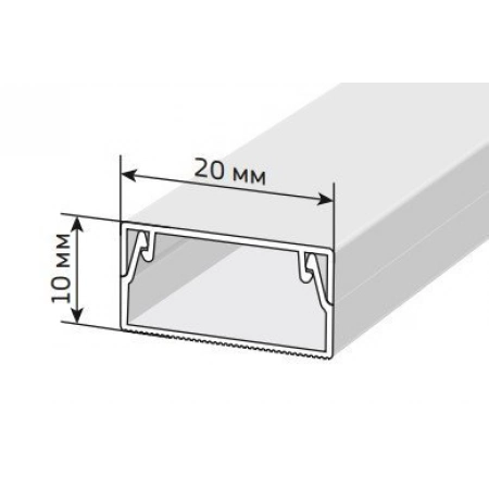 Кабель-канал с двойным замком белый 20х10 Промрукав Короб 20х10 (Промрукав)