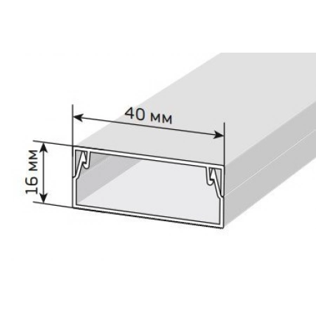 Кабель-канал с двойным замком белый 40х16 Промрукав Короб 40х16 (Промрукав)
