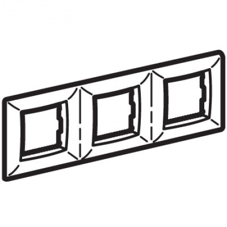 Рамка трехместная, Brava ДКС Рамка на 2+2+2 модуля (трехместная), белая (75013W)