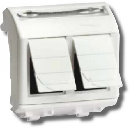 Розетка телефонная ДКС Розетка RJ-12 Brava 2 модуля белая (76122B)