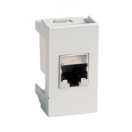 Розетка компьютерная с одним разъёмом ДКС Розетка RJ-45 Viva 1 модуль серая (45138)