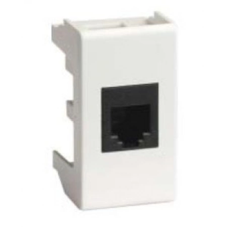 Розетка компьютерная с одним разъёмом ДКС Розетка RJ-45 Viva 1 модуль белая (45038)