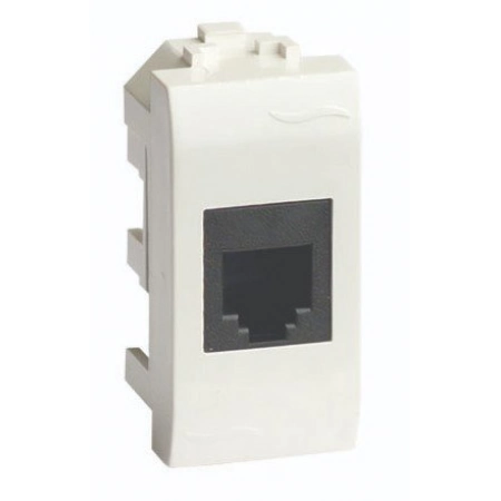 Розетка компьютерная с одним разъёмом ДКС Розетка RJ-45 Brava 1 модуль слоновая кость (75457S)
