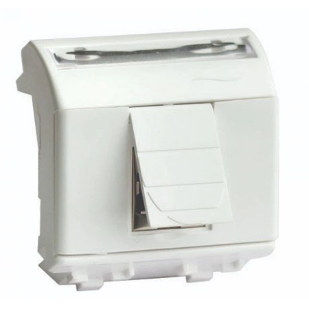 Розетка компьютерная с двумя разъёмами ДКС Розетка RJ-45 Brava 2 модуля слоновая кость (75450S)