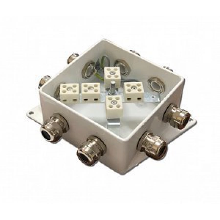 Коробка монтажная огнестойкая Гефест КМ-О (10к*10,0)-IP66-120х120, четыре ввода