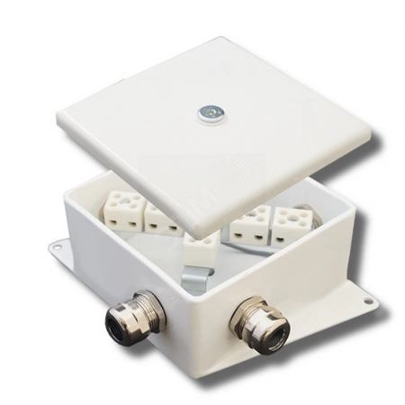 Коробка монтажная огнестойкая Гефест КМ-О (6к*6,0)-IP66-120х120, четыре ввода