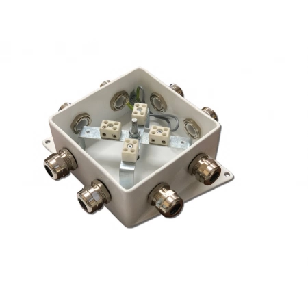 Коробка монтажная огнестойкая Гефест КМ-О (8к)-IP66-120х120, шесть вводов