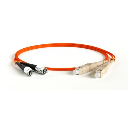 Патч-корд волоконно-оптический SC-FC Hyperline FC-D2-50-FC/PR-SC/PR-H-1M-LSZH-OR