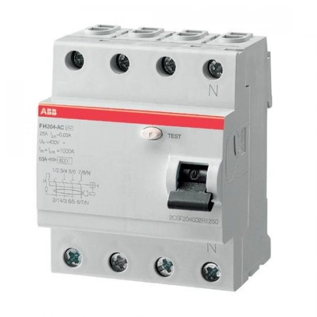 Выключатель дифференциального тока (УЗО) ABB F204 AC-63/0,03 (2CSF204004R1630)