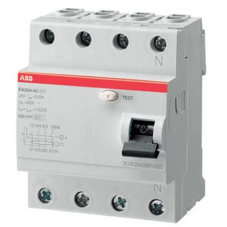 Выключатель дифференциального тока (УЗО) ABB FH204 AC-25/0,03 (2CSF204004R1250)