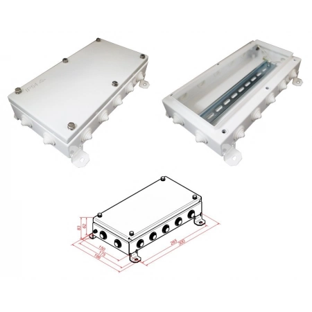 Коробка монтажная электротехническая Гефест КМ IP54-1530, 14 вводов