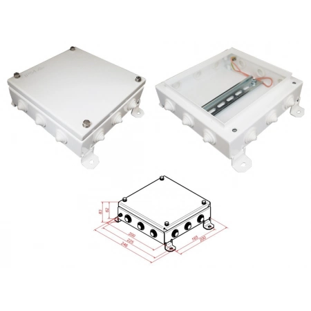 Коробка монтажная электротехническая Гефест КМ IP54-2020, 12 вводов