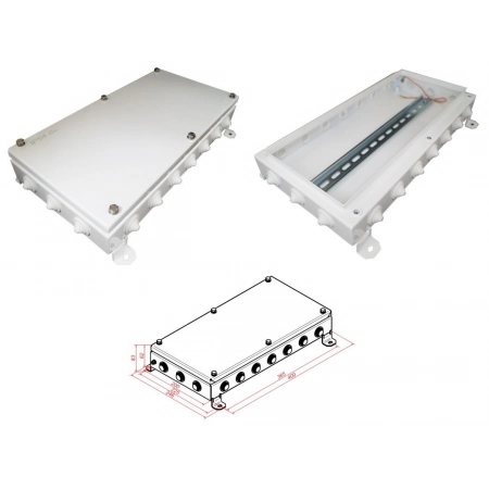 Коробка монтажная электротехническая Гефест КМ IP54-2040, 20 вводов