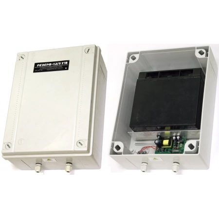 Источник вторичного электропитания резервированный на DIN-рейку МикроКомСервис Резерв 12/5У18(DIN)