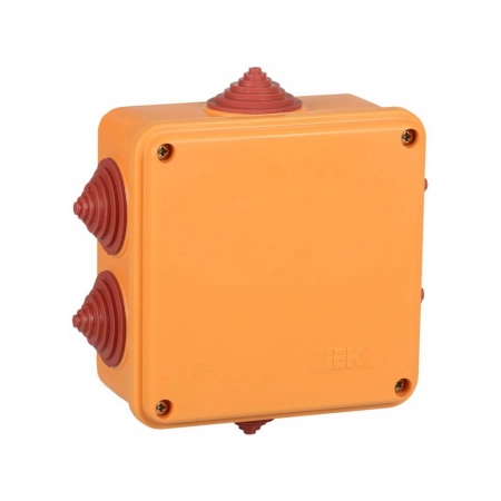 Коробка распаячная огнестойкая с кабельными вводами IEK Коробка 100х100х50 6P IP55 (UKF30-100-100-050-6-4-09)