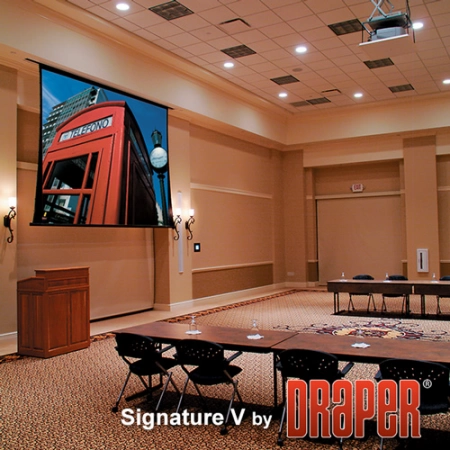 Изображение 5 (Моторизированный экран настенно-потолочного крепления с системой натяжения Draper Signature/V NTSC (3:4) 508/200