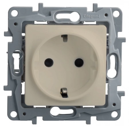 Розетка Legrand Розетка 2К+З со шторками ETIKA, слоновая кость (672322)
