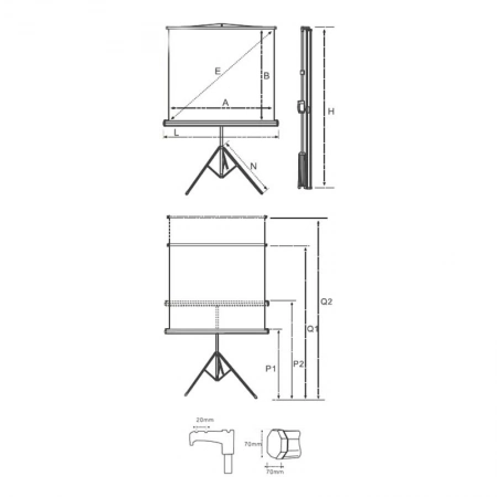 Изображение 2 (Проекционный экран на штативе Classic Solution Classic Libra 150x150 (T 150x150/1 MW-LS/B))