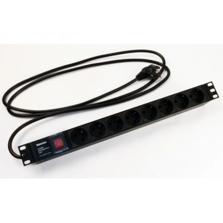 Блок розеток для  шкафов Hyperline SHE19-8SH-S-2.5IEC