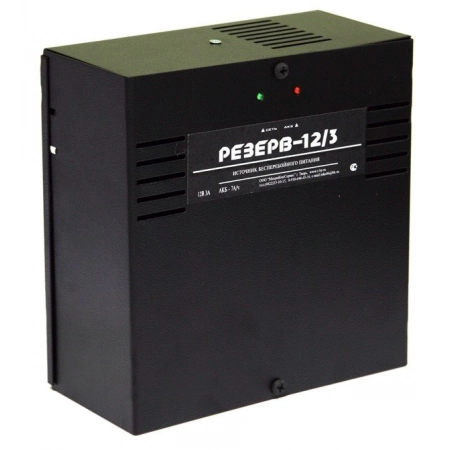 Источник вторичного электропитания резервированный МикроКомСервис Резерв 12/3 PRO (цвет корпуса черный)