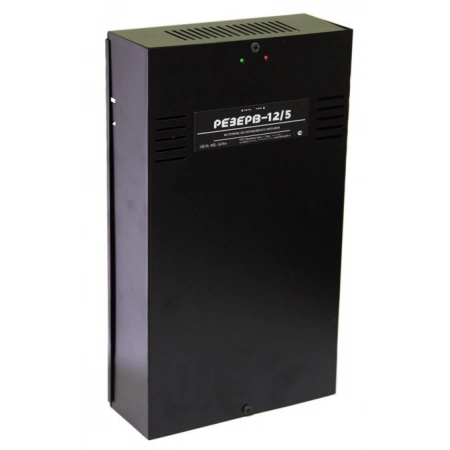 Источник вторичного электропитания резервированный МикроКомСервис Резерв 12/5 PRO (цвет корпуса черный)