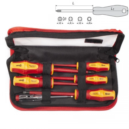 Набор диэлектрических отверток VDE, 6 шт. КВТ НИО-06 ПРОФИ