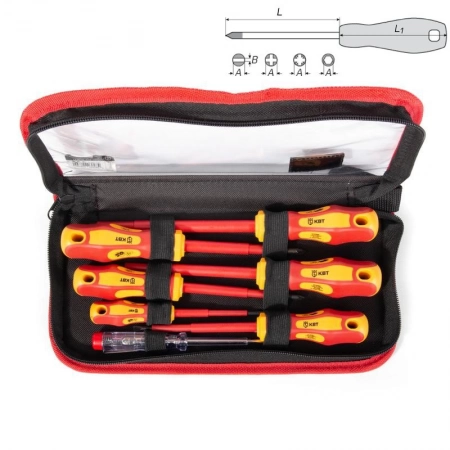 Набор диэлектрических отверток VDE, 7 шт. КВТ НИО-07 ПРОФИ