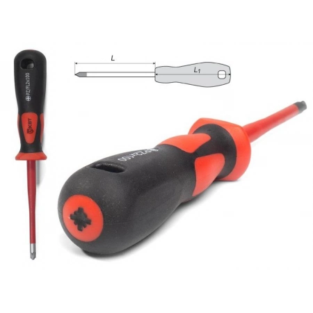 Диэлектрическая отвертка шлицевая КВТ Отвертка СЛИМ PZ2х100