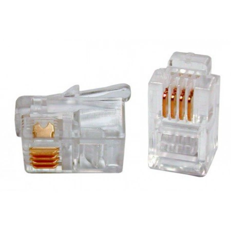 Разъем RJ-11 Hyperline PLUG-4P4C-P-C2-100 (100шт)