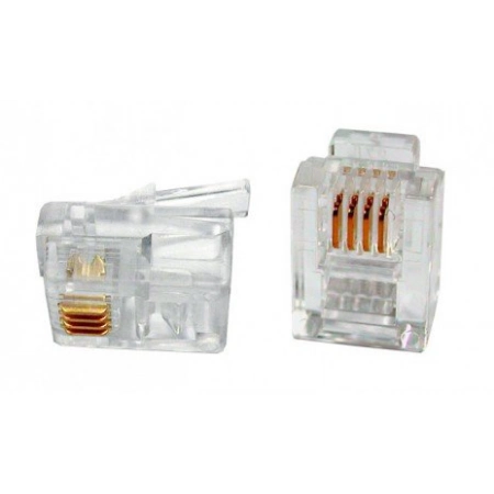 Разъем RJ-12 Hyperline PLUG-6P4C-P-C2-100 (100шт)