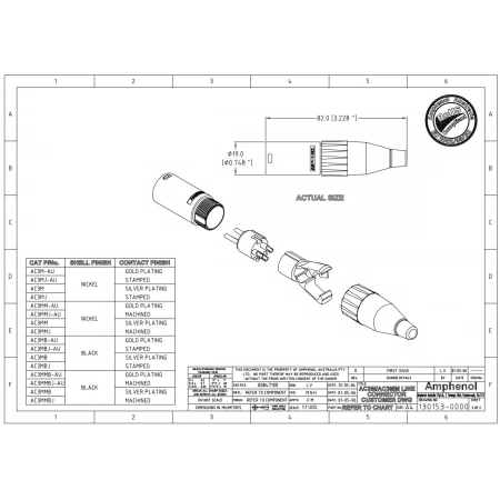 Изображение 2 (Кабельный разъем XLR-папа (male) 3pin Amphenol AC3MB)